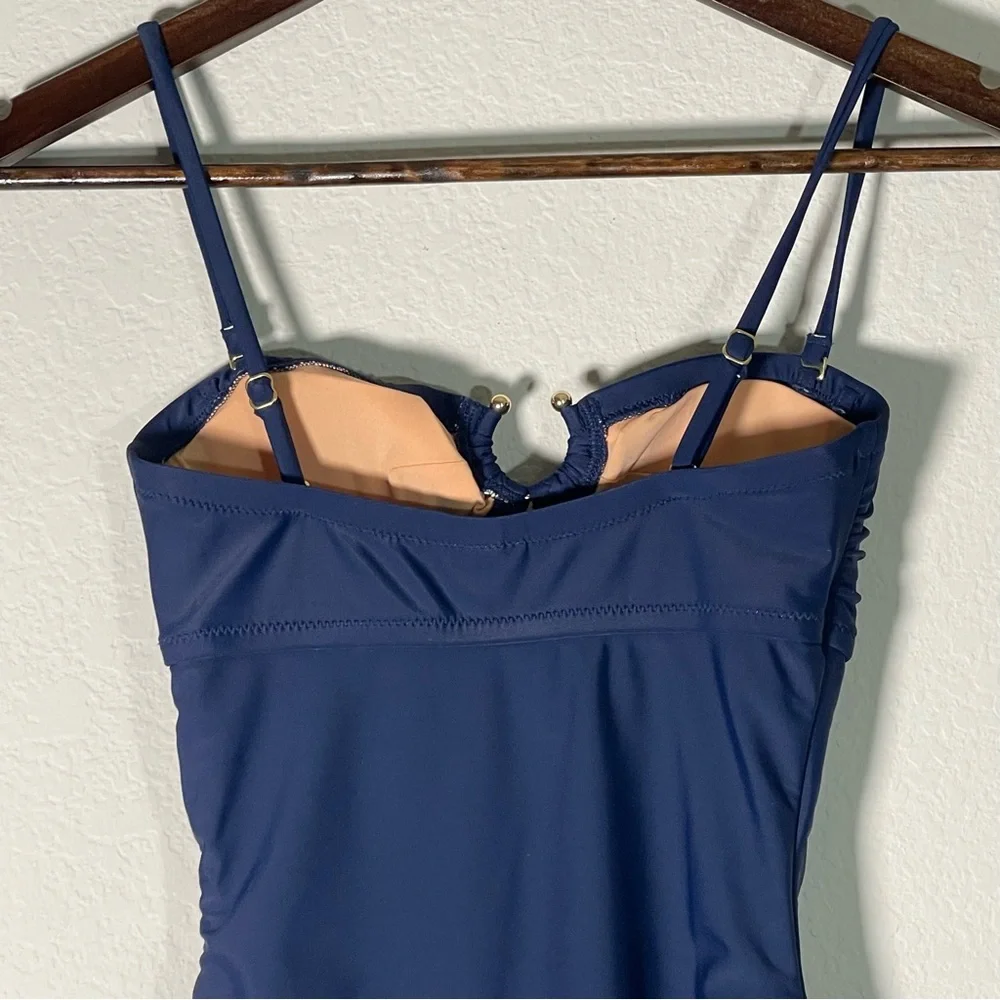 J Crew Fac NWT Ring One Piece Swimsuit Size XXS in Navy Blue Removable Straps
